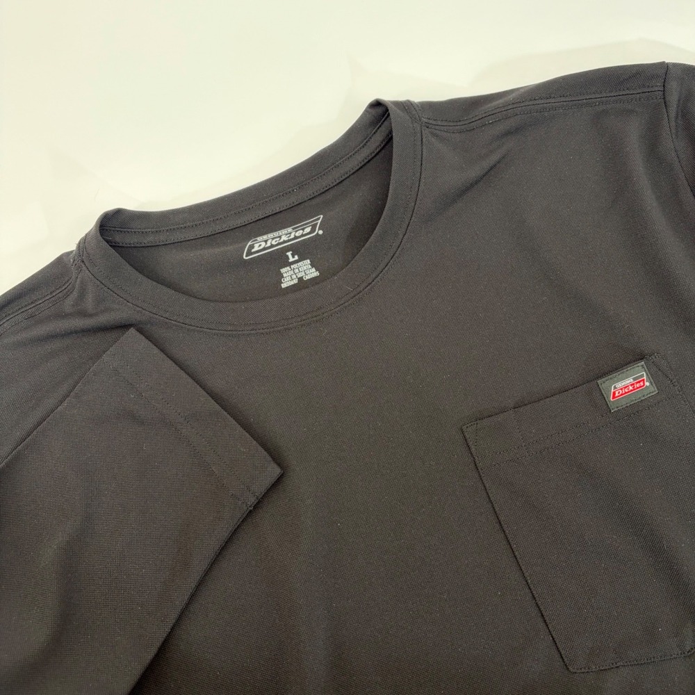Genuine Dickies Mens Long Sleeve Performance Pocket T-Shirt Black Large